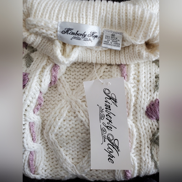 Kimberly Hope NWT Vintage 90's Boho Chic Floral Embroidered Sweater Size M - Picture 6 of 12